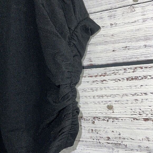 Zara Top Womens medium Beaded cropped bustier ruched Black New - Picture 11 of 11